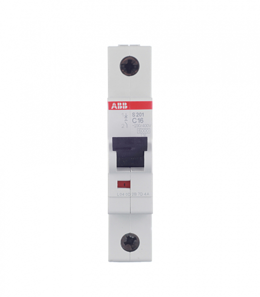 Автоматический выключатель ABB S201 (2CDS251001R0164) 1P 16А тип C 6 кА 230/400 В на DIN-рейку
