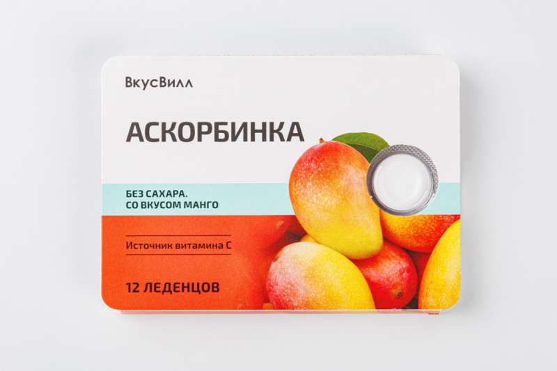 Аскорбинка без сахара со вкусом манго