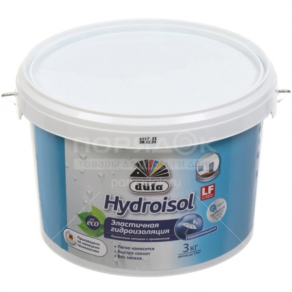 Гидроизоляция Dufa, HYDROISOL, эластичная,3 кг